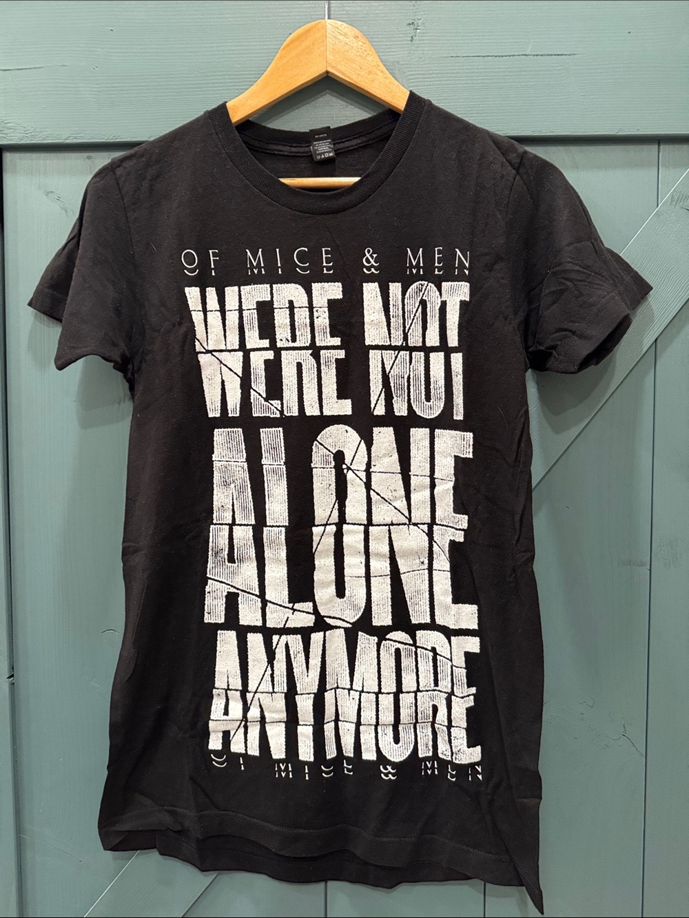 OMAM Black Graphic Band Tee - "We're Not Alone Anymore"